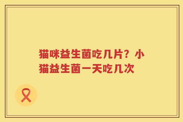 猫咪益生菌吃几片？小猫益生菌一天吃几次
