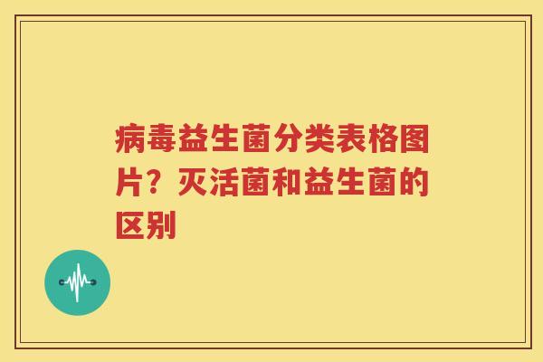病毒益生菌分类表格图片？灭活菌和益生菌的区别