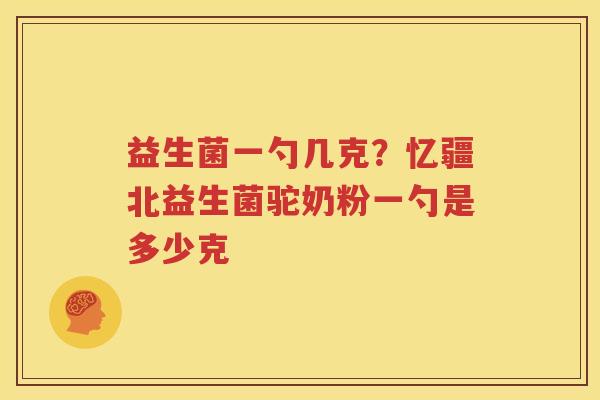 益生菌一勺几克？忆疆北益生菌驼奶粉一勺是多少克