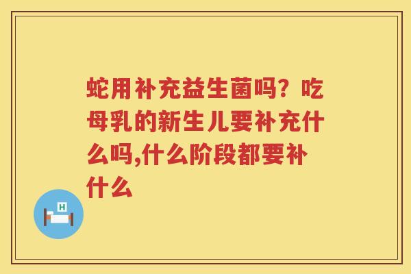 蛇用补充益生菌吗？吃母乳的新生儿要补充什么吗,什么阶段都要补什么