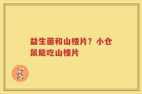 益生菌和山楂片？小仓鼠能吃山楂片