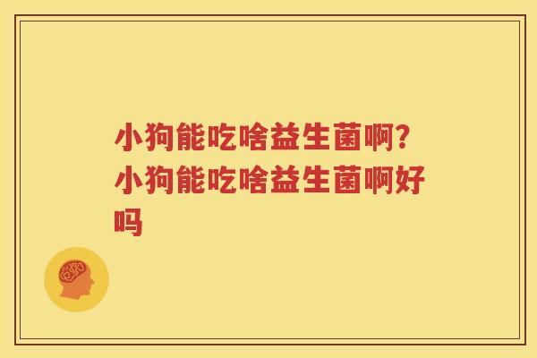 小狗能吃啥益生菌啊？小狗能吃啥益生菌啊好吗