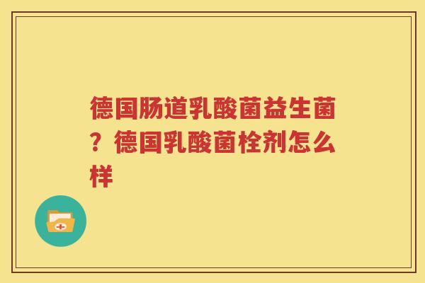 德国肠道乳酸菌益生菌？德国乳酸菌栓剂怎么样