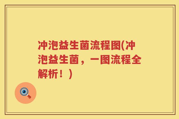 冲泡益生菌流程图(冲泡益生菌，一图流程全解析！)