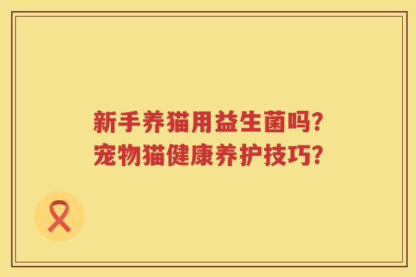 新手养猫用益生菌吗？宠物猫健康养护技巧？