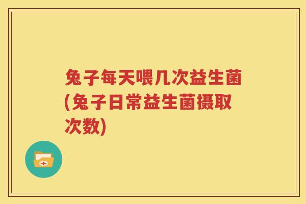 兔子每天喂几次益生菌(兔子日常益生菌摄取次数)