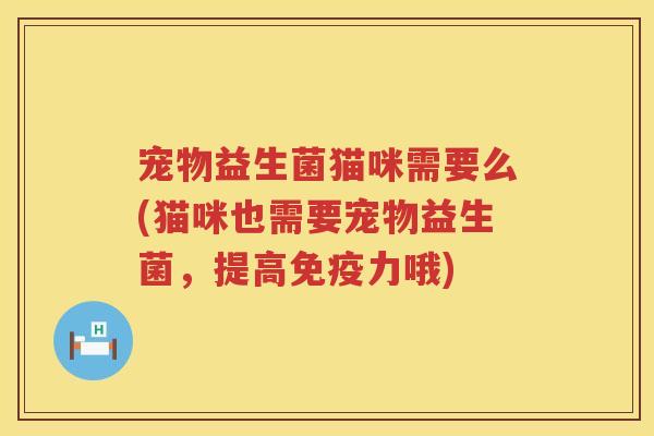 宠物益生菌猫咪需要么(猫咪也需要宠物益生菌，提高免疫力哦)
