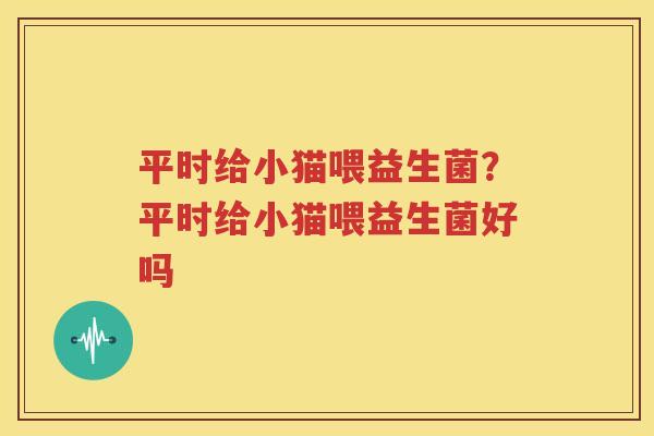 平时给小猫喂益生菌？平时给小猫喂益生菌好吗