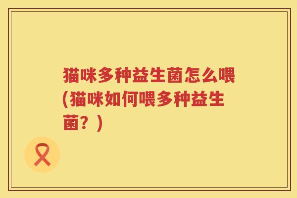 猫咪多种益生菌怎么喂(猫咪如何喂多种益生菌？)