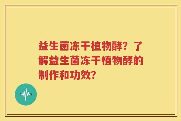 益生菌冻干植物酵？了解益生菌冻干植物酵的制作和功效？