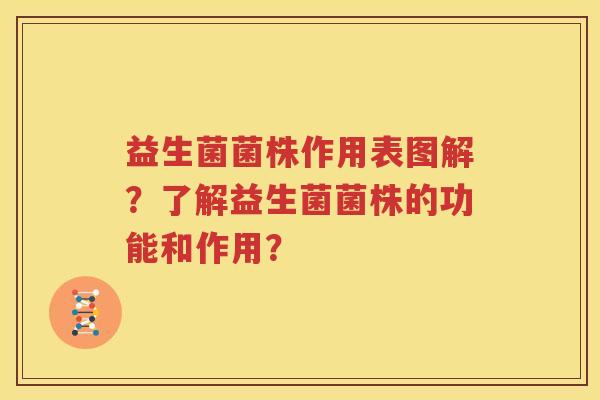 益生菌菌株作用表图解？了解益生菌菌株的功能和作用？