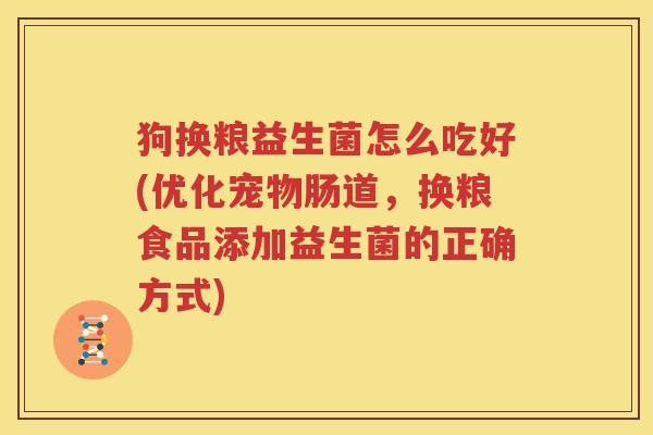 狗换粮益生菌怎么吃好(优化宠物肠道，换粮食品添加益生菌的正确方式)