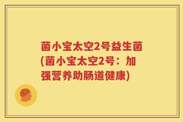 菌小宝太空2号益生菌(菌小宝太空2号：加强营养助肠道健康)