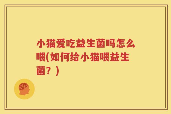 小猫爱吃益生菌吗怎么喂(如何给小猫喂益生菌？)