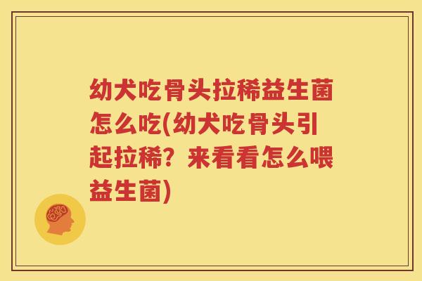 幼犬吃骨头拉稀益生菌怎么吃(幼犬吃骨头引起拉稀？来看看怎么喂益生菌)
