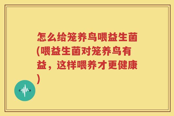 怎么给笼养鸟喂益生菌(喂益生菌对笼养鸟有益，这样喂养才更健康)