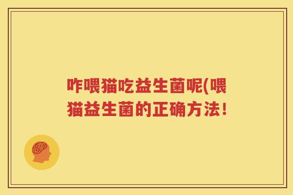 咋喂猫吃益生菌呢(喂猫益生菌的正确方法！