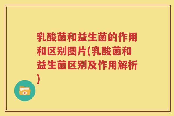 乳酸菌和益生菌的作用和区别图片(乳酸菌和益生菌区别及作用解析)