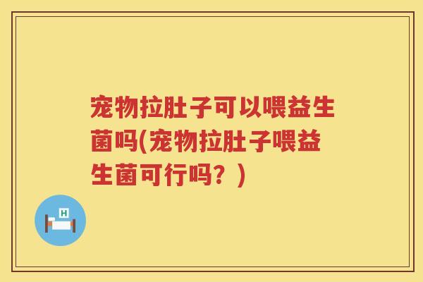 宠物拉肚子可以喂益生菌吗(宠物拉肚子喂益生菌可行吗？)