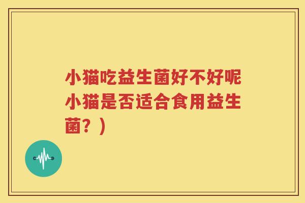 小猫吃益生菌好不好呢小猫是否适合食用益生菌？)