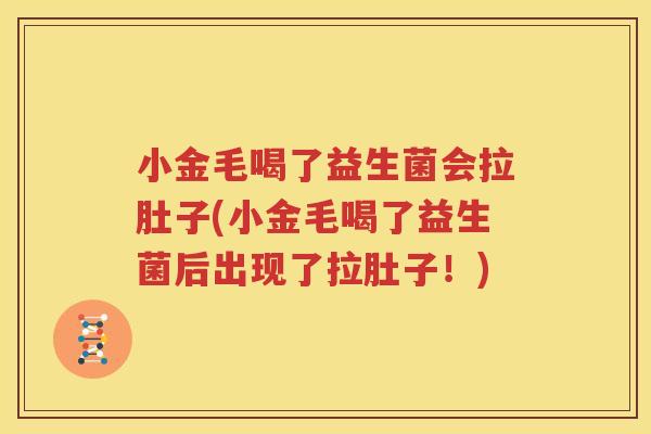 小金毛喝了益生菌会拉肚子(小金毛喝了益生菌后出现了拉肚子！)