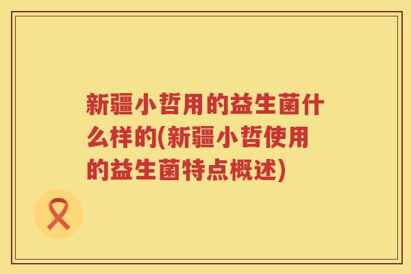 新疆小哲用的益生菌什么样的(新疆小哲使用的益生菌特点概述)