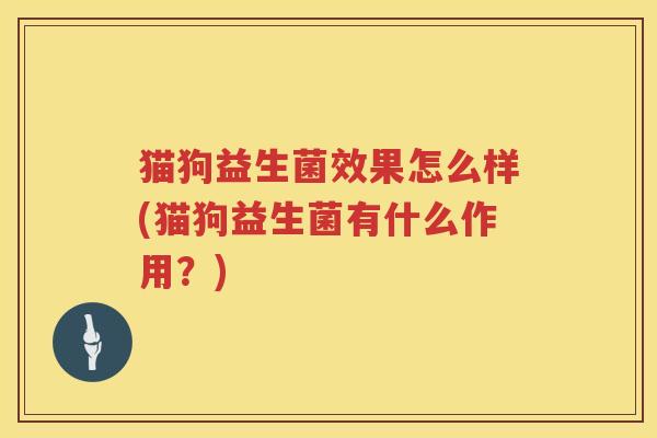 猫狗益生菌效果怎么样(猫狗益生菌有什么作用？)