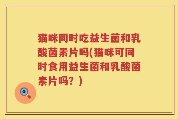 猫咪同时吃益生菌和乳酸菌素片吗(猫咪可同时食用益生菌和乳酸菌素片吗？)
