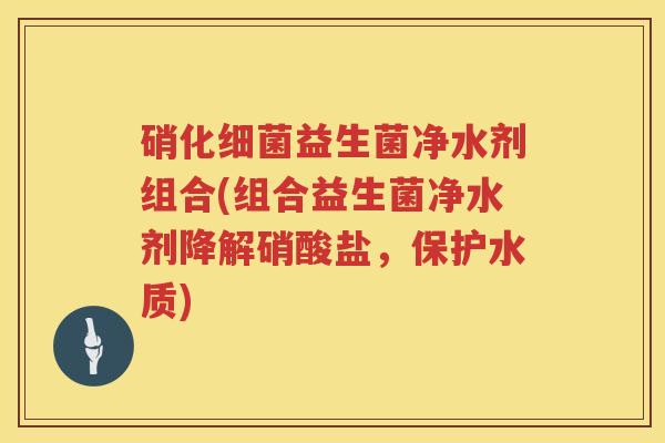 硝化细菌益生菌净水剂组合(组合益生菌净水剂降解硝酸盐，保护水质)