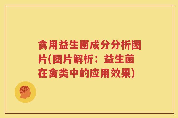 禽用益生菌成分分析图片(图片解析：益生菌在禽类中的应用效果)