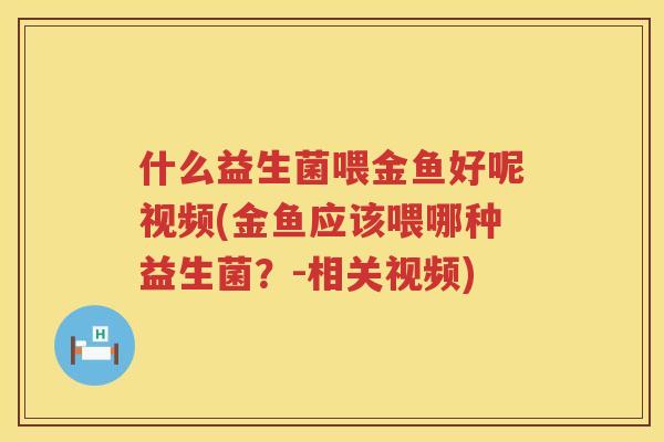 什么益生菌喂金鱼好呢视频(金鱼应该喂哪种益生菌？-相关视频)