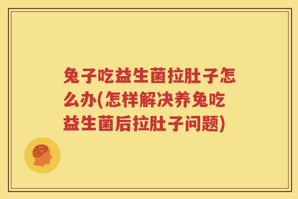 兔子吃益生菌拉肚子怎么办(怎样解决养兔吃益生菌后拉肚子问题)