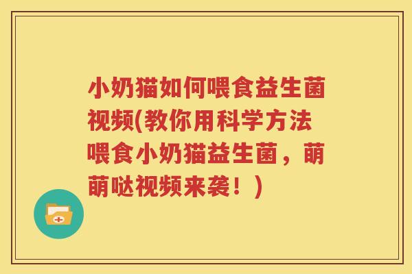 小奶猫如何喂食益生菌视频(教你用科学方法喂食小奶猫益生菌，萌萌哒视频来袭！)