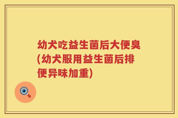幼犬吃益生菌后大便臭(幼犬服用益生菌后排便异味加重)