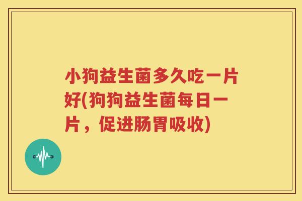 小狗益生菌多久吃一片好(狗狗益生菌每日一片，促进肠胃吸收)