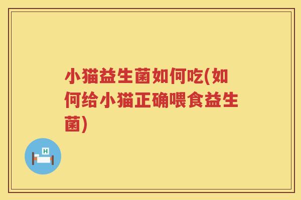 小猫益生菌如何吃(如何给小猫正确喂食益生菌)
