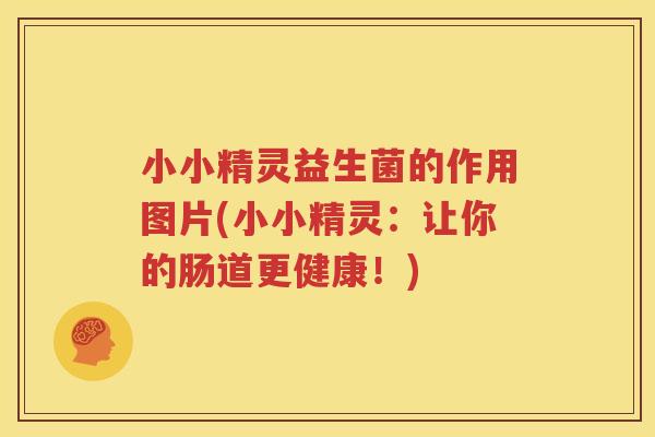小小精灵益生菌的作用图片(小小精灵：让你的肠道更健康！)
