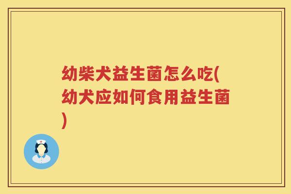 幼柴犬益生菌怎么吃(幼犬应如何食用益生菌)