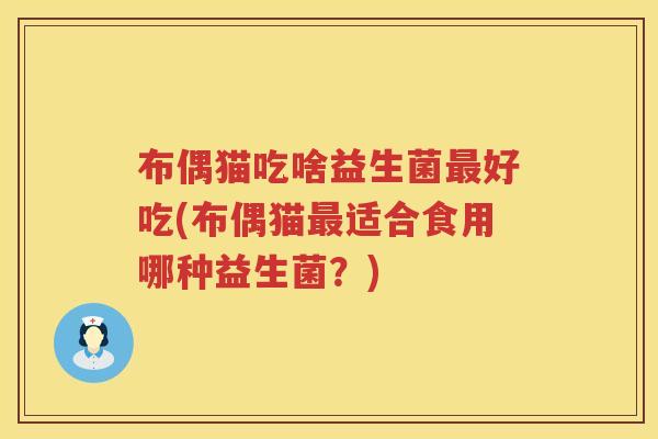 布偶猫吃啥益生菌最好吃(布偶猫最适合食用哪种益生菌？)