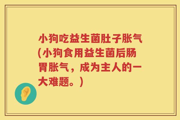 小狗吃益生菌肚子胀气(小狗食用益生菌后肠胃胀气，成为主人的一大难题。)
