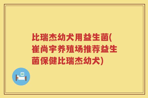 比瑞杰幼犬用益生菌(崔尚宇养殖场推荐益生菌保健比瑞杰幼犬)