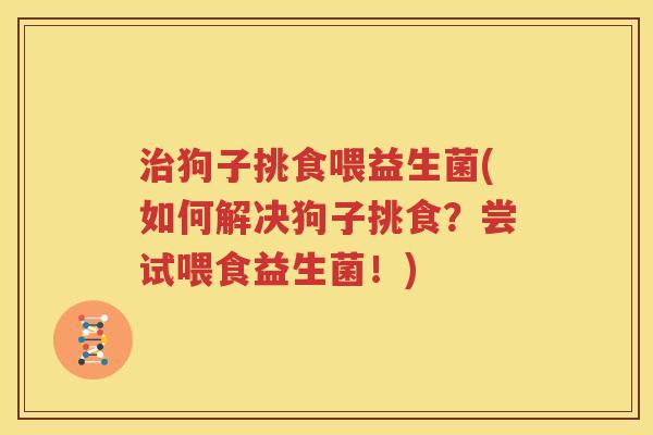 治狗子挑食喂益生菌(如何解决狗子挑食？尝试喂食益生菌！)