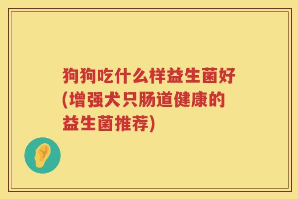 狗狗吃什么样益生菌好(增强犬只肠道健康的益生菌推荐)