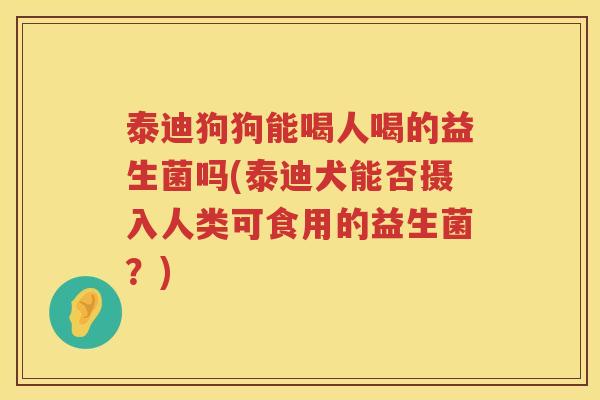 泰迪狗狗能喝人喝的益生菌吗(泰迪犬能否摄入人类可食用的益生菌？)