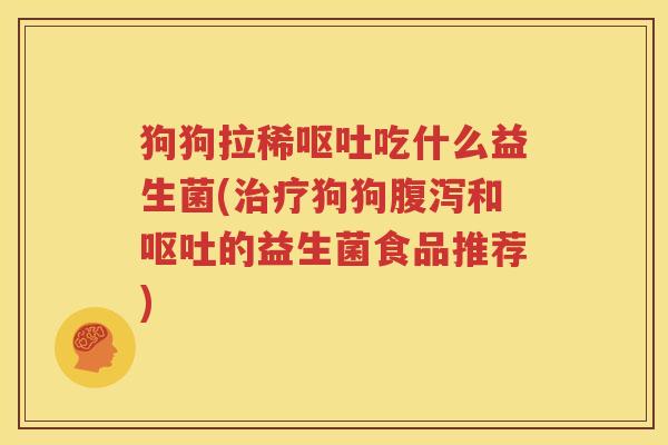 狗狗拉稀呕吐吃什么益生菌(治疗狗狗腹泻和呕吐的益生菌食品推荐)