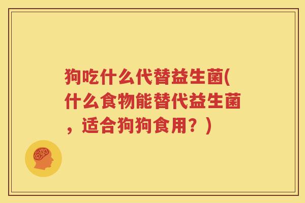狗吃什么代替益生菌(什么食物能替代益生菌，适合狗狗食用？)