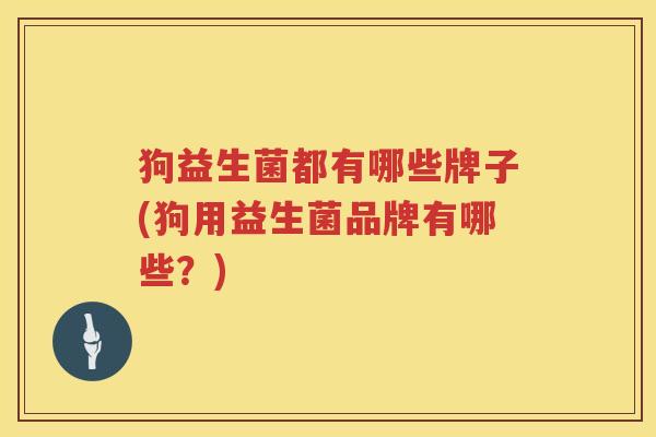 狗益生菌都有哪些牌子(狗用益生菌品牌有哪些？)