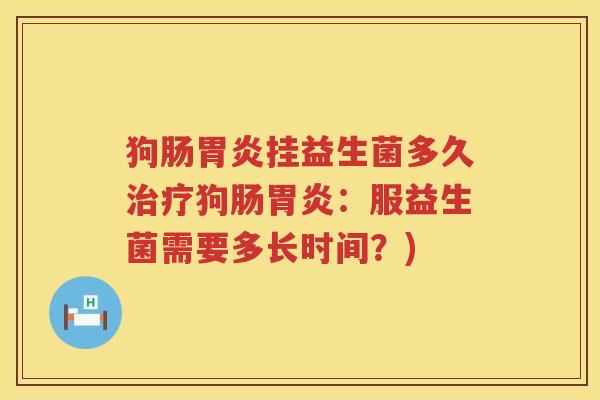 狗肠胃炎挂益生菌多久治疗狗肠胃炎：服益生菌需要多长时间？)