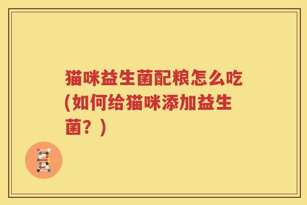 猫咪益生菌配粮怎么吃(如何给猫咪添加益生菌？)