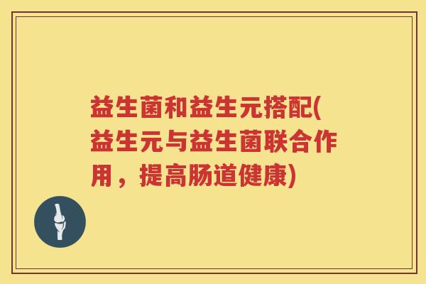 益生菌和益生元搭配(益生元与益生菌联合作用，提高肠道健康)